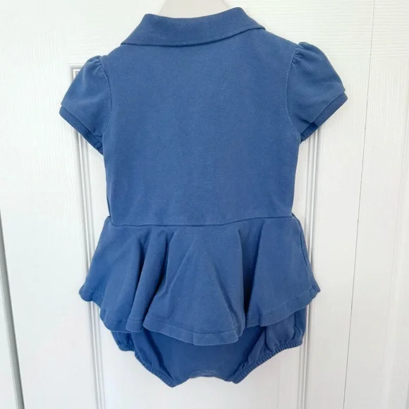 Ralph Lauren Baby Navy Romper with Red Emblem 12 months - Picture 3 of 4